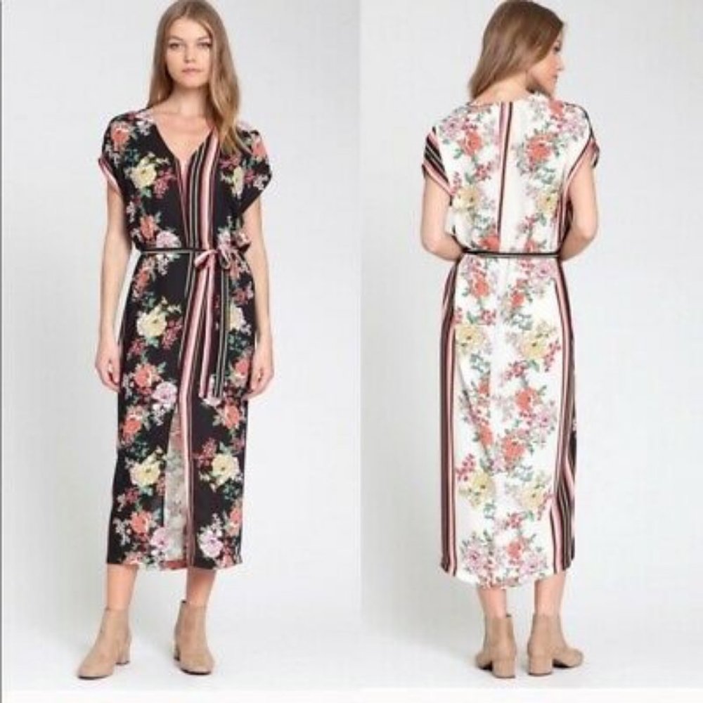 DRA Los Angeles Anthropologie midi dress floral